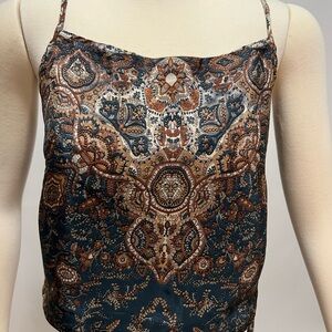 Rare Banana Republic Silk Paisley Spaghetti Strap Camisole